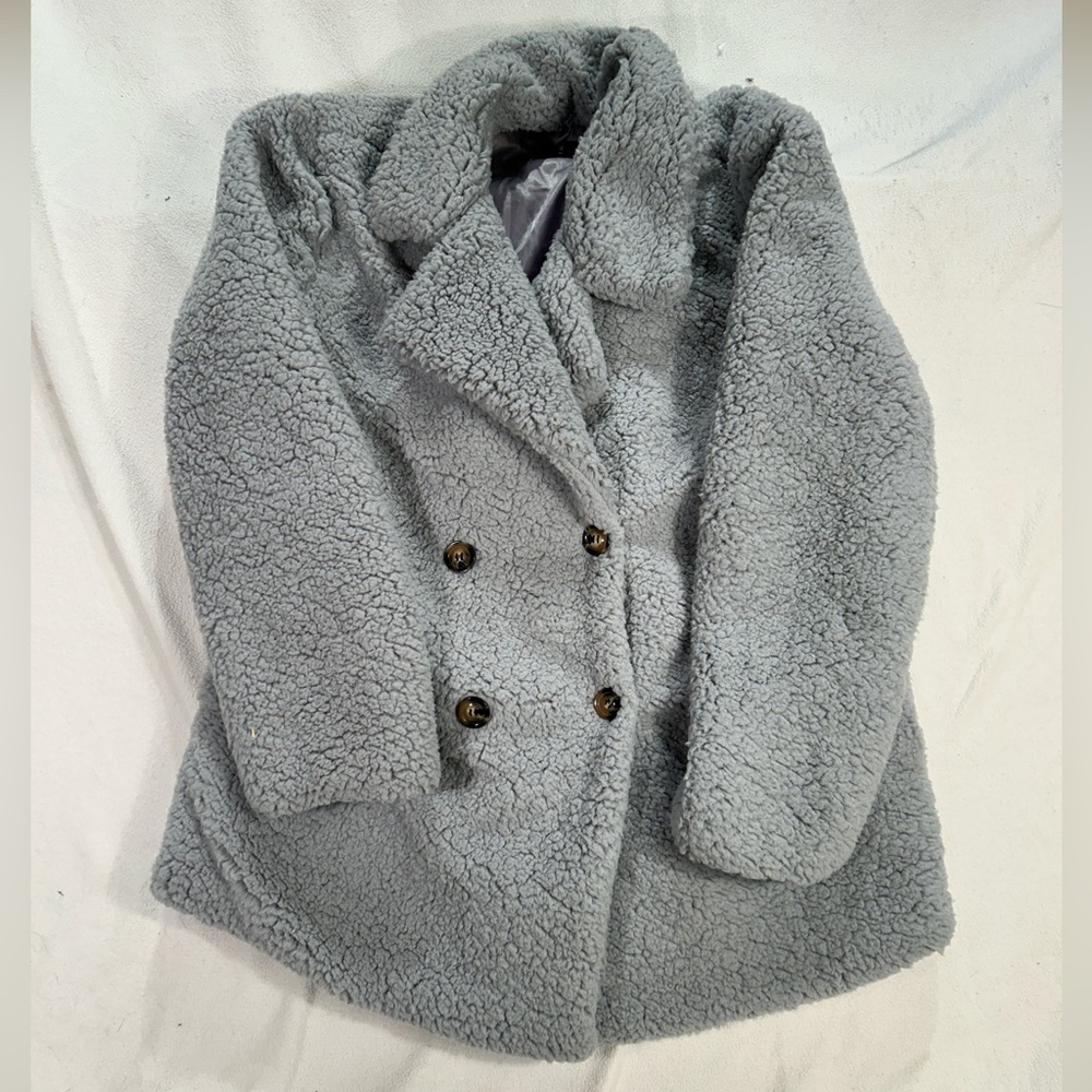 New Large Grey Faux Fur 42Pops Jacket